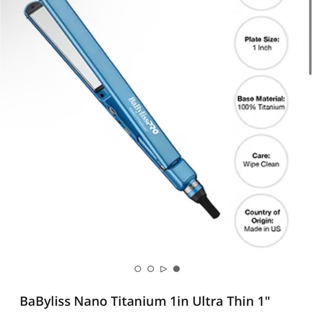 BaBylissPRO Nano Titanium 1-Inch Ultra Thin Hair Straightener - Blue